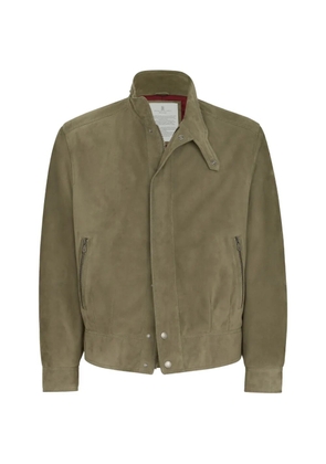 Brunello Cucinelli suede outerwear jacket with Thermore® padding and standing collar - Green