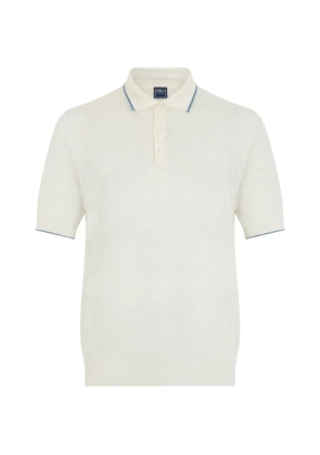 Fedeli contrast-trim short-sleeve polo shirt - White