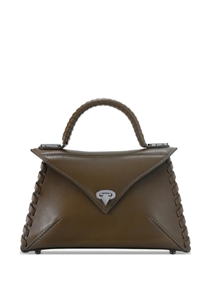 Tyler Ellis small LJ whipstitch-leather tote bag - Green