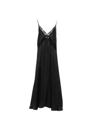 ANINE BING lace-trim V-neck maxi dress - Black