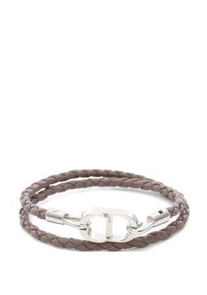 Christian Dior Pre-Owned CD Icon braided leather bracelet - Silver