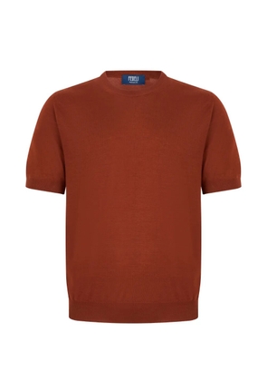Fedeli short-sleeved round-neck T-shirt - Red