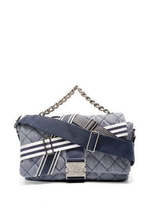 CHANEL Pre-Owned 2016 quilted denim messenger bag - Blue