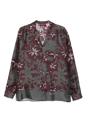 Gucci floral-print long-sleeve shirt - Grey