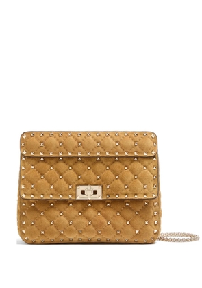 Valentino Garavani Rockstud Spike medium suede bag - Neutrals