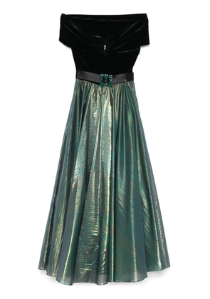 NISSA chiffon lamé maxi dress - Black
