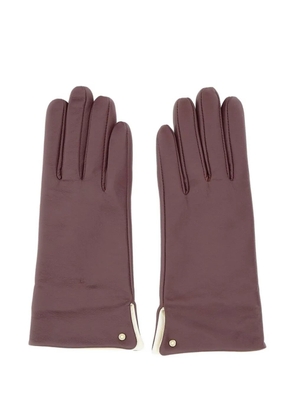 GIANNI CHIARINI logo-rivet leather gloves - Purple