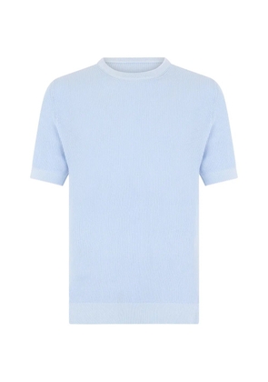 Fedeli crew-neck cotton T-shirt - Blue