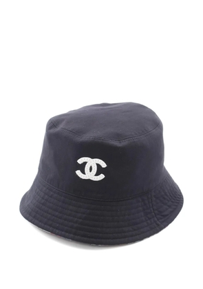 CHANEL Pre-Owned 1986-1988 CC Coco Mark reversible bucket hat - Black