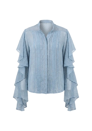 Barbara Bui ruffled-sleeve shirt - Blue