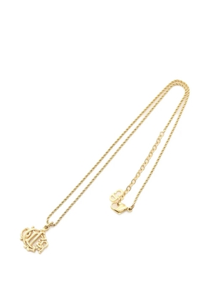 Christian Dior Pre-Owned 2010s Emblem logo necklace - Gold