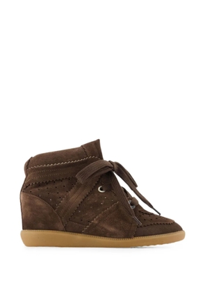 ISABEL MARANT Bobby suede wedge sneakers - Brown