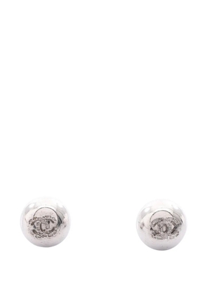 CHANEL Pre-Owned 1986-1988 CC-logo earrings - Silver