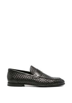 JOHN HARRISON woven penny-strap loafers - Black