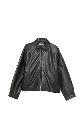 COLE BUXTON leather zip-up jacket - Black