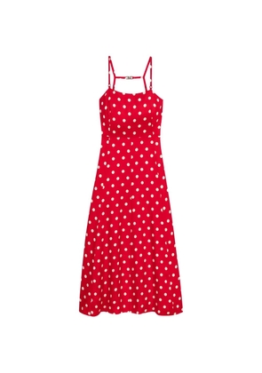 Maje polka-dot midi dress - Red