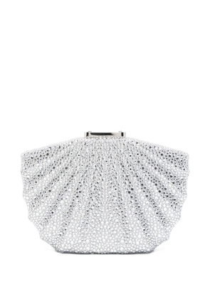 TWENTY FOURHAITCH Bonita crystal-embellished shell-shaped clutch bag - Silver