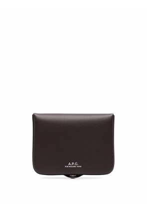 A.P.C. snap-fastening leather wallet - Brown