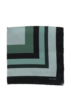 TOM FORD striped logo-print pocket square - Black