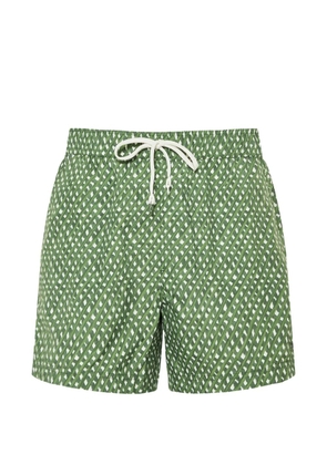 Zegna geometric-print drawstring-waist swim shorts - Green