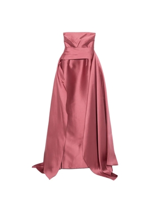 Solace London strapless draped-panel maxi dress - Pink