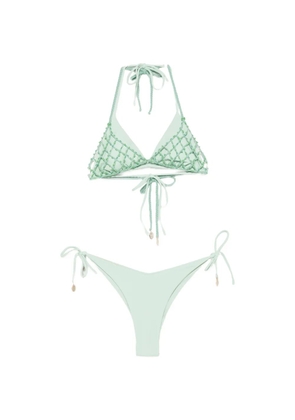 COTAZUR bead-embellished crochet bikini - Green