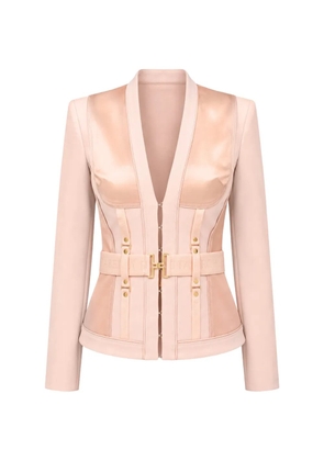Elisabetta Franchi Bustier belted hook-fastening jacket - Pink