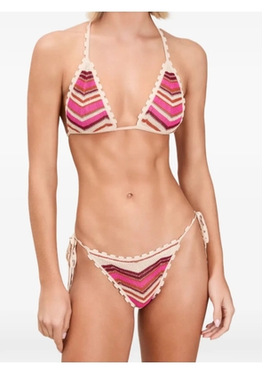 Devon Windsor chevron-knit bikini - Pink