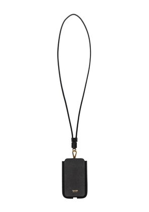 TOM FORD logo-embossed neck-strap phone case - Black