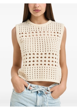 LIU JO perforated sleeveless sweater - Neutrals