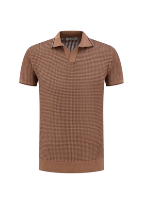 Gran Sasso waffle-knit short-sleeve polo shirt - Brown
