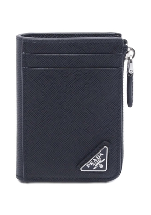 Prada Pre-Owned 2020s Saffiano Triang card case - Black