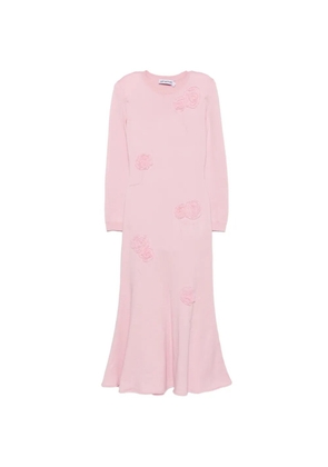 Self-Portrait floral-appliqué maxi dress - Pink