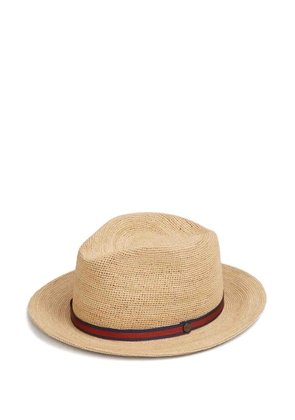 Borsalino Argentina grosgrain-trim woven hat - Neutrals