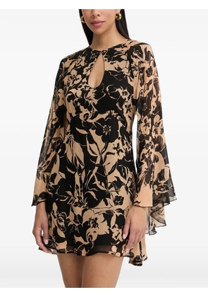SIMONA CORSELLINI floral-print open-back dress - Neutrals