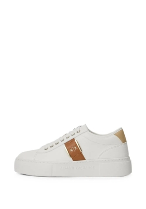 Armani Exchange Minimal Chic logo-plaque sneakers - White