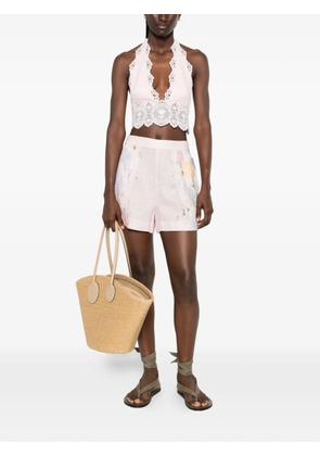 MC2 Saint Barth Amani floral-print linen shorts - Pink
