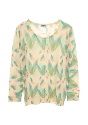 CHANEL Pre-Owned 1986-1988 knit cashmere sweater - Neutrals