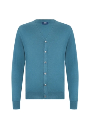 Fedeli V-neck cardigan - Blue