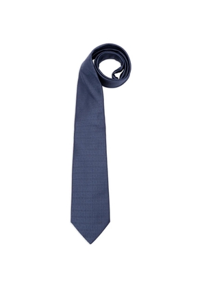 Elios Milano Aries-embroidered silk tie - Blue