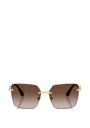 Dolce & Gabbana Eyewear crystal-embellished DG logo sunglasses - Brown