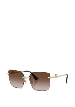 Dolce & Gabbana Eyewear crystal-embellished DG logo sunglasses - Brown
