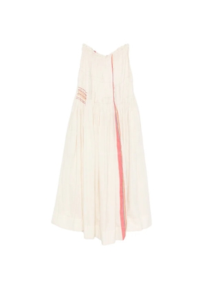 INJIRI embroidered sleeveless maxi dress - Neutrals