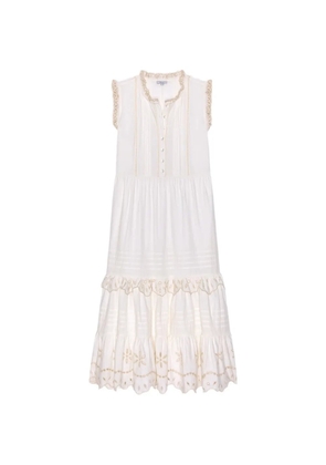 Rails embroidered tiered midi dress - White
