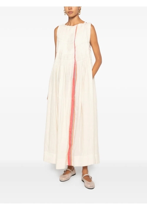 INJIRI embroidered sleeveless maxi dress - Neutrals