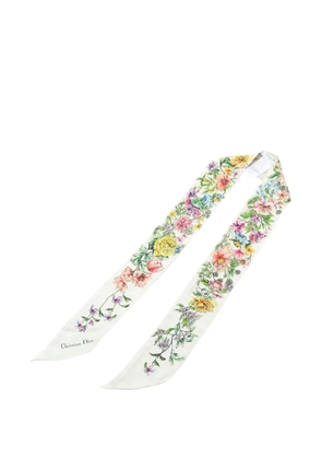Christian Dior Pre-Owned 2010s D-Floral Mitzah ribbon scarf - White