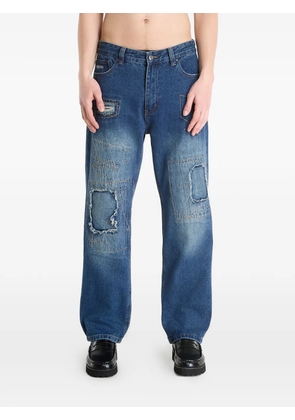 WASTED cotton straight-leg jeans - Blue