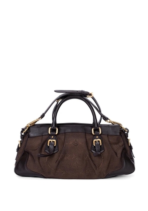 Prada Pre-Owned logo-jacquard buckled tote bag - Brown