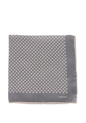 TOM FORD polka-dot silk pocket square - Grey