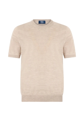 Fedeli ribbed-trim T-shirt - Neutrals